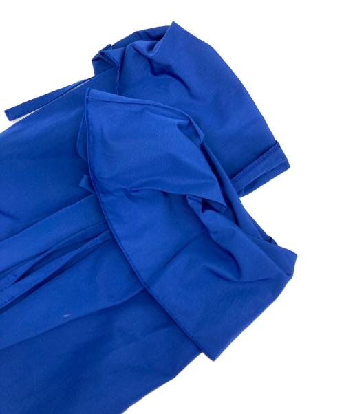 BALLSEY（ボールジィ）BALLSEY (ボールジィ) ハイカウントブロード リボンギャザーワンピース ブルー サイズ:36の古着・服飾アイテム