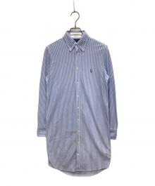 RALPH LAUREN（ラルフローレン）の古着「KNIT OXFORD ストライプシャツワンピース」｜ブルー
