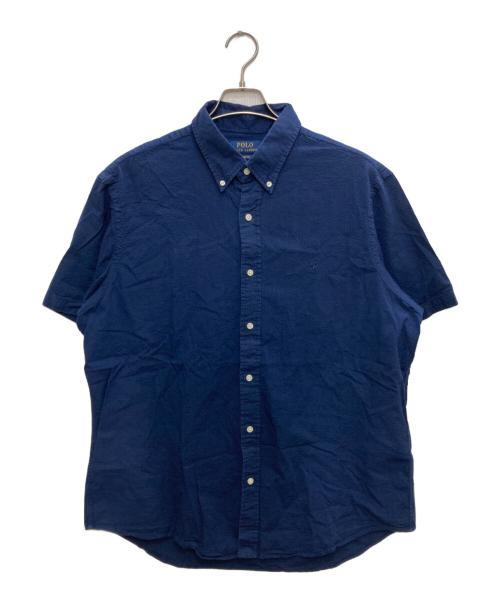 POLO RALPH LAUREN（ポロ・ラルフローレン）POLO RALPH LAUREN (ポロ・ラルフローレン) シアサッカー半袖シャツ ネイビー サイズ:XLの古着・服飾アイテム