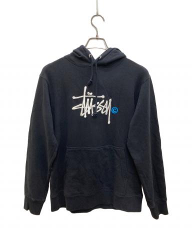 中古・古着通販】stussy (ステューシー) ロゴ刺繍パーカー ブラック