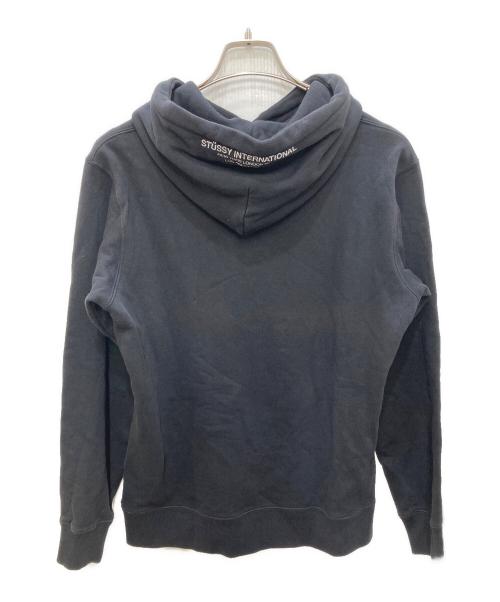 stussy（ステューシー）stussy (ステューシー) ロゴ刺繍パーカー ブラック サイズ:Mの古着・服飾アイテム