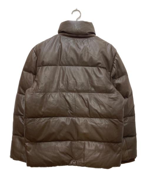AVIREX（アヴィレックス）AVIREX (アヴィレックス) ラムレザーダウンジャケット ブラウン サイズ:2XLの古着・服飾アイテム