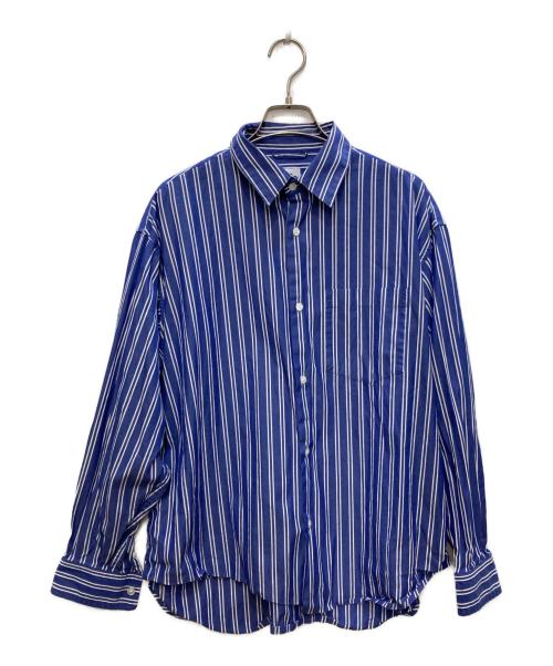 SO（ソウ）SO (ソウ) ストライプシャツ ブルー サイズ:Ｍの古着・服飾アイテム