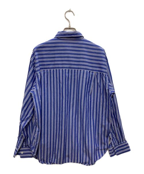 SO（ソウ）SO (ソウ) ストライプシャツ ブルー サイズ:Ｍの古着・服飾アイテム