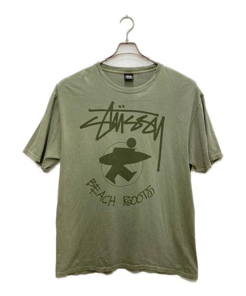 stussy（ステューシー）stussy (ステューシー) プリントTシャツ グリーン サイズ:XLの古着・服飾アイテム