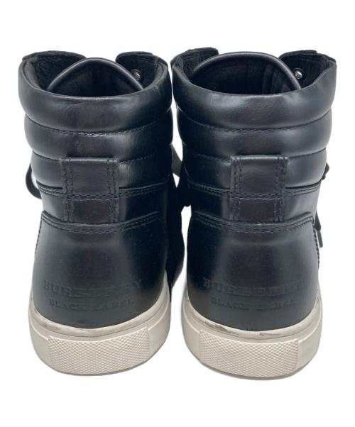 BURBERRY BLACK LABEL（バーバリーブラックレーベル）BURBERRY BLACK LABEL (バーバリーブラックレーベル) ハイカットレザースニーカー ブラック サイズ:SIZE 09-1の古着・服飾アイテム