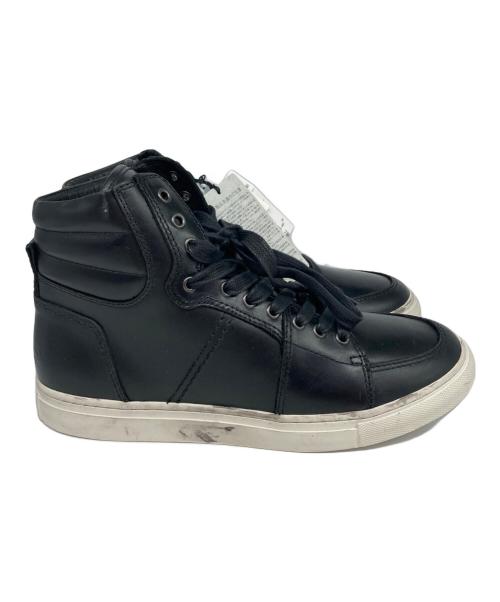BURBERRY BLACK LABEL（バーバリーブラックレーベル）BURBERRY BLACK LABEL (バーバリーブラックレーベル) ハイカットレザースニーカー ブラック サイズ:SIZE 09-1の古着・服飾アイテム