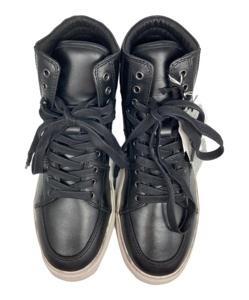 BURBERRY BLACK LABEL（バーバリーブラックレーベル）BURBERRY BLACK LABEL (バーバリーブラックレーベル) ハイカットレザースニーカー ブラック サイズ:SIZE 09-1の古着・服飾アイテム