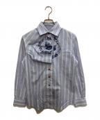Vivienne Westwood RED LABELヴィヴィアンウエストウッドレッドレーベル）の古着「フリルプリントシャツ」｜ブルー