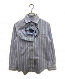 Vivienne Westwood RED LABEL（ヴィヴィアンウエストウッドレッドレーベル）の古着「フリルプリントシャツ」｜ブルー