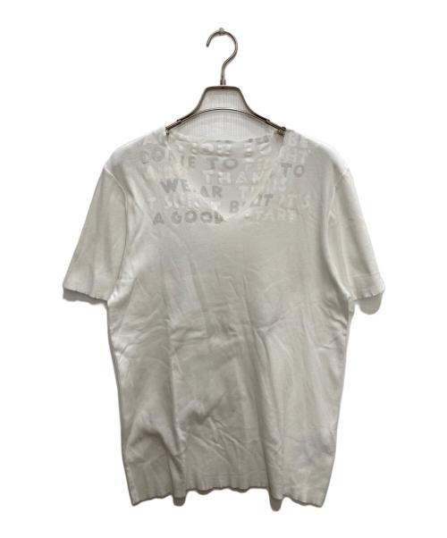 Maison Margiela（メゾンマルジェラ）Maison Margiela (メゾンマルジェラ) V Neck Cutting T Shirt ホワイト サイズ:Ⅿの古着・服飾アイテム