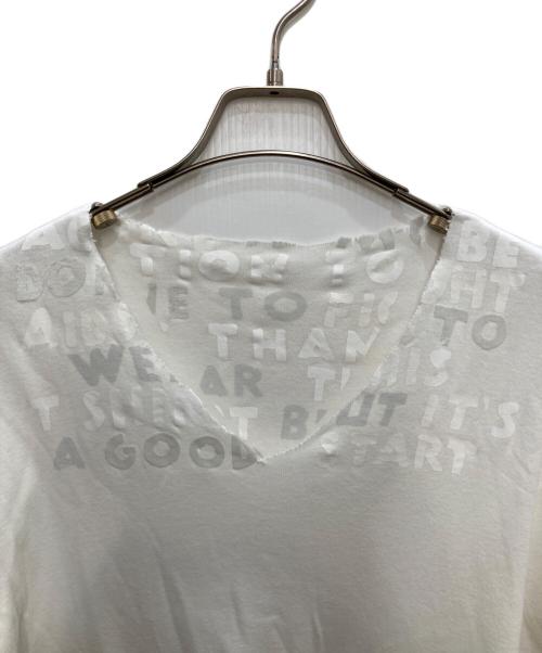 Maison Margiela（メゾンマルジェラ）Maison Margiela (メゾンマルジェラ) V Neck Cutting T Shirt ホワイト サイズ:Ⅿの古着・服飾アイテム