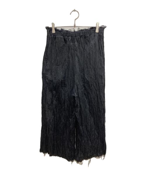 MM6 Maison Margiela（エムエムシックスメゾンマルジェラ）MM6 Maison Margiela (エムエムシックスメゾンマルジェラ) 切りっぱなし プリーツパンツ ブラック サイズ:40の古着・服飾アイテム
