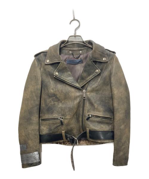 GOLDEN GOOSE（ゴールデングース）GOLDEN GOOSE (ゴールデングース) ヴィンテージ加工ダブルライダースジャケット ベージュ サイズ:ＸＳの古着・服飾アイテム