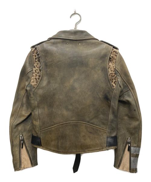 GOLDEN GOOSE（ゴールデングース）GOLDEN GOOSE (ゴールデングース) ヴィンテージ加工ダブルライダースジャケット ベージュ サイズ:ＸＳの古着・服飾アイテム
