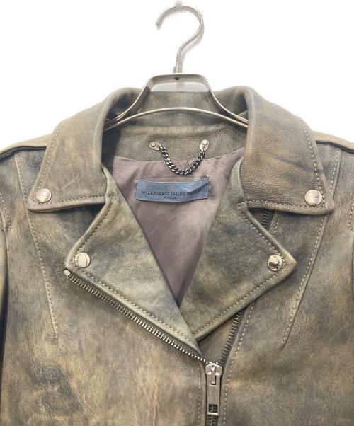 GOLDEN GOOSE（ゴールデングース）GOLDEN GOOSE (ゴールデングース) ヴィンテージ加工ダブルライダースジャケット ベージュ サイズ:ＸＳの古着・服飾アイテム