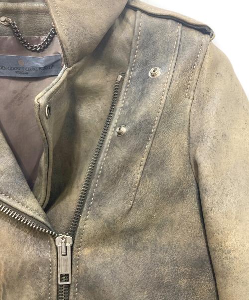 GOLDEN GOOSE（ゴールデングース）GOLDEN GOOSE (ゴールデングース) ヴィンテージ加工ダブルライダースジャケット ベージュ サイズ:ＸＳの古着・服飾アイテム