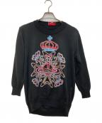 Vivienne Westwood RED LABELヴィヴィアンウエストウッドレッドレーベル）の古着「オーブ柄ニット」｜ブラック