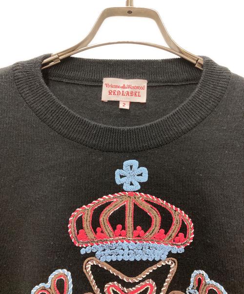 Vivienne Westwood RED LABEL（ヴィヴィアンウエストウッドレッドレーベル）Vivienne Westwood RED LABEL (ヴィヴィアンウエストウッドレッドレーベル) オーブ柄ニット ブラック サイズ:2の古着・服飾アイテム