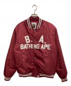 A BATHING APEアベイシングエイプ）の古着「B.A. Collegiate Nylon Varsity Jacket」｜ボルドー