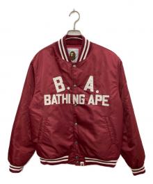 A BATHING APE（アベイシングエイプ）の古着「B.A. Collegiate Nylon Varsity Jacket」｜ボルドー