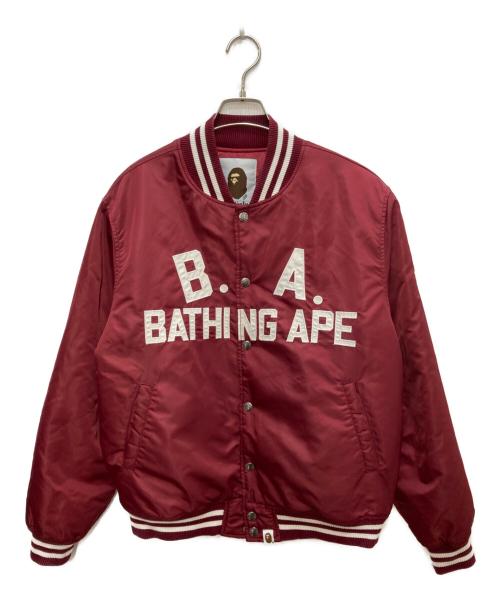 A BATHING APE（アベイシングエイプ）A BATHING APE (アベイシングエイプ) B.A. Collegiate Nylon Varsity Jacket ボルドー サイズ:Lの古着・服飾アイテム