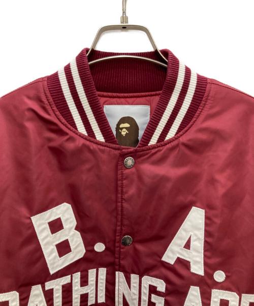 A BATHING APE（アベイシングエイプ）A BATHING APE (アベイシングエイプ) B.A. Collegiate Nylon Varsity Jacket ボルドー サイズ:Lの古着・服飾アイテム