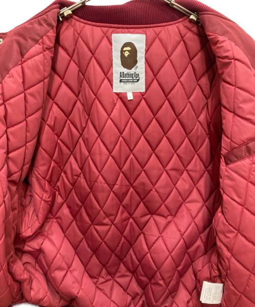 A BATHING APE（アベイシングエイプ）A BATHING APE (アベイシングエイプ) B.A. Collegiate Nylon Varsity Jacket ボルドー サイズ:Lの古着・服飾アイテム