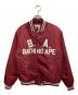 A BATHING APE（アベイシングエイプ）の古着「B.A. Collegiate Nylon Varsity Jacket」｜ボルドー