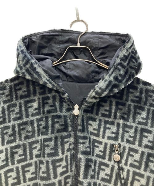 FENDI JEANS（フェンディ ジーンズ）FENDI JEANS (フェンディ ジーンズ) ヴィンテージ ズッカ柄リバーシブルボアジャケット グレー サイズ:不明の古着・服飾アイテム