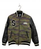 Hysteric Glamour×WIND AND SEAヒステリックグラマー×ウィンダンシー）の古着「Varsity Jacket/バーシティジャケット」｜オリーブ×ブラック