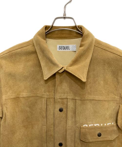 SEQUEL（シークエル）SEQUEL (シークエル) FRAGMENTS (フラグメント) カウレザー スウェードジャケット ベージュ サイズ:Ｌの古着・服飾アイテム