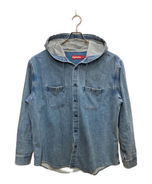 SUPREME（シュプリーム）SUPREME (シュプリーム) HOODED DENIM SHIRT インディゴ サイズ:Ｍの古着・服飾アイテム