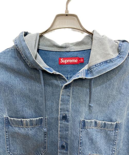 SUPREME（シュプリーム）SUPREME (シュプリーム) HOODED DENIM SHIRT インディゴ サイズ:Ｍの古着・服飾アイテム