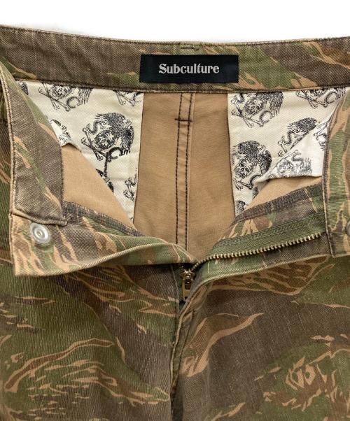 Subculture（サブカルチャー）Subculture (サブカルチャー) TIGERSTRIPE SHORTS オリーブ サイズ:2の古着・服飾アイテム