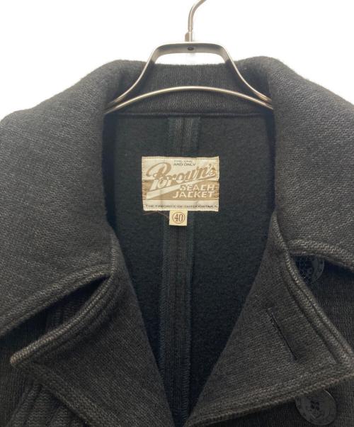 BROWN'S BEACH JACKET（ブラウンズビーチジャケット）BROWN'S BEACH JACKET (ブラウンズビーチジャケット) Pコート ブラック サイズ:40の古着・服飾アイテム