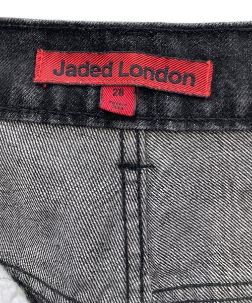 Jaded London（ジェイデッドロンドン）Jaded London (ジェイデッドロンドン) ビジュー付ダメージデニムパンツ ブラック サイズ:28の古着・服飾アイテム
