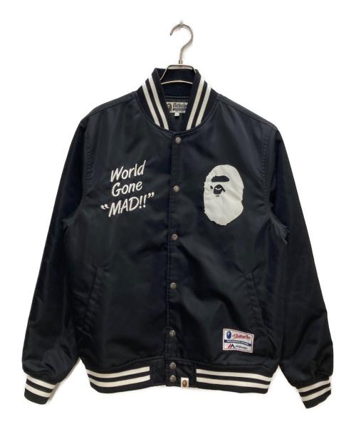 A BATHING APE（アベイシングエイプ）A BATHING APE (アベイシングエイプ) Majestic (マジェスティック) MAJESTIC SATIN VARSITY JACKET ブラック サイズ:Lの古着・服飾アイテム