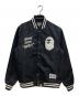A BATHING APE（アベイシングエイプ）の古着「MAJESTIC SATIN VARSITY JACKET」｜ブラック