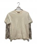 Fake As Flowersフェイク アス フラワーズ）の古着「Camo Double Sleeve Tee カモダブルスリーブTシャツ」｜ベージュ