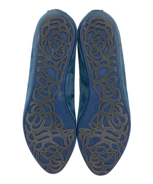 JIMMY CHOO（ジミーチュウ）JIMMY CHOO (ジミーチュウ) スウェードフラットシューズ ブルー サイズ:36の古着・服飾アイテム