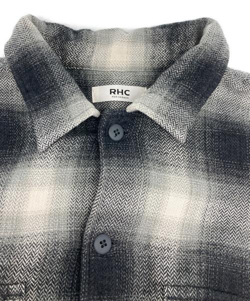 RHC Ron Herman（アールエイチシー ロンハーマン）RHC Ron Herman (アールエイチシー ロンハーマン) ヘリンボーン オンブレチェック シャツ ブラック サイズ:Mの古着・服飾アイテム