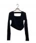 OMMO（オーエムエムオー）の古着「ASYMME TUCK SHORT KT TOP/アシメ タック ショート KT トップ」｜ブラック