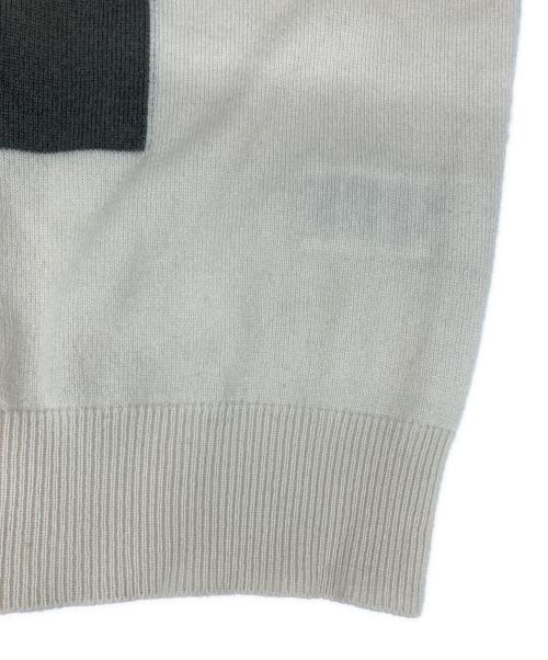 HERMES（エルメス）HERMES (エルメス) パズル・フローラル カシミヤ100％ニット ホワイト サイズ:Mの古着・服飾アイテム