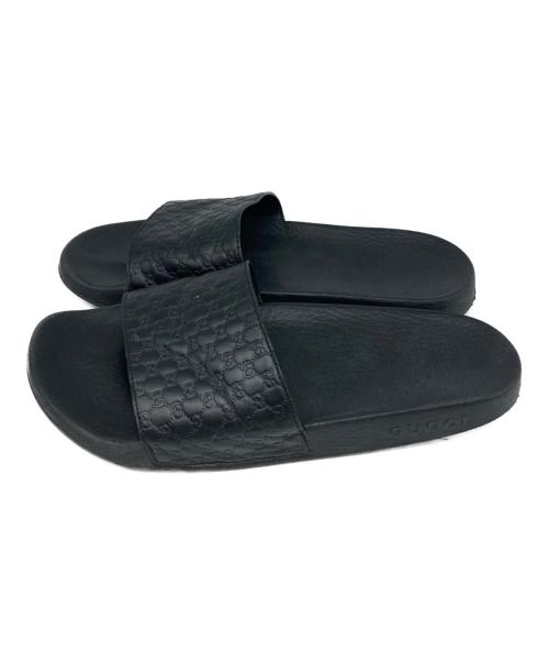 GUCCI（グッチ）GUCCI (グッチ) マイクログッチシマ ベナッシ シャワーサンダル ブラック サイズ:8の古着・服飾アイテム