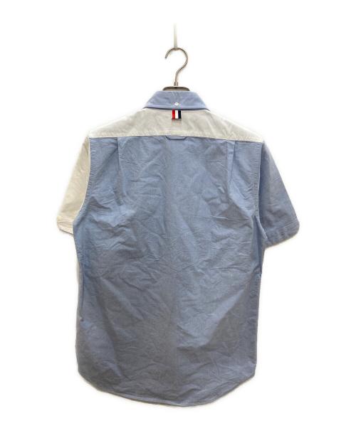 Thom Browne（トムブラウン）Thom Browne (トムブラウン) バイカラー半袖シャツ ブルー×ホワイト サイズ:1の古着・服飾アイテム