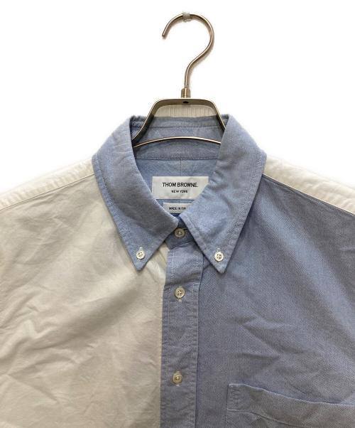 Thom Browne（トムブラウン）Thom Browne (トムブラウン) バイカラー半袖シャツ ブルー×ホワイト サイズ:1の古着・服飾アイテム
