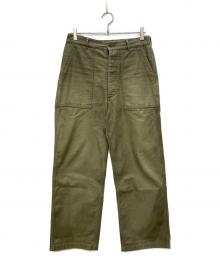 HYKE（ハイク）の古着「BACK SATIN BAKER PANTS」｜オリーブ