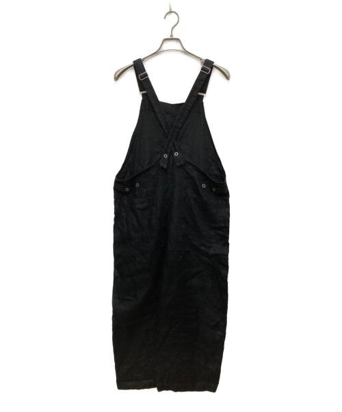 KAGURE（カグレ）KAGURE (カグレ) リネンバッククロスサロペット ブラック サイズ:Freeの古着・服飾アイテム