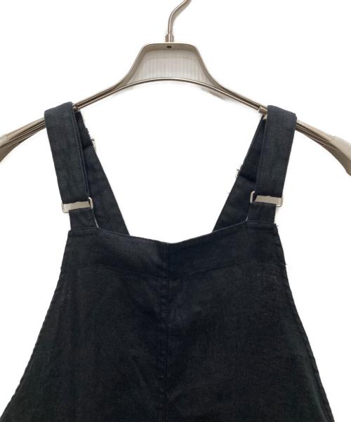 KAGURE（カグレ）KAGURE (カグレ) リネンバッククロスサロペット ブラック サイズ:Freeの古着・服飾アイテム